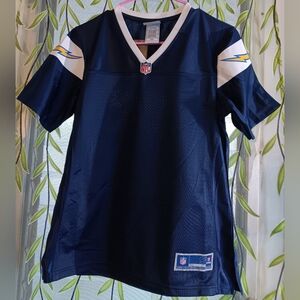 NFL Women's LA Chargers Navy and White Team Jersey